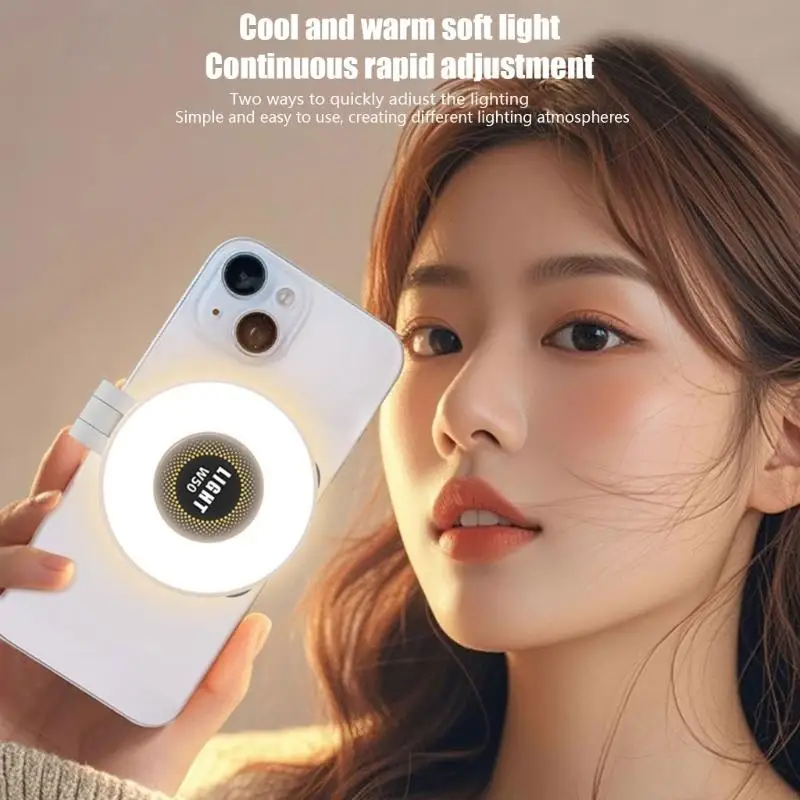 

Переносной стакан для макияжа со встроенной подсветкой для смартфонов Плотный план для видеоблогов F19C