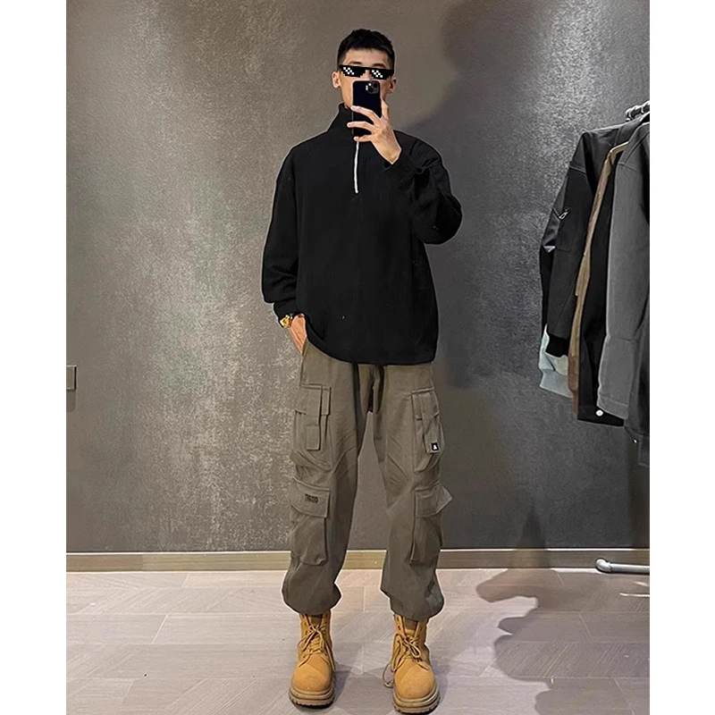 

Мужские летние рабочие брюки в стиле милитари с множеством карманов, на липучках, с манжетами, американские функциональные тактические брюки