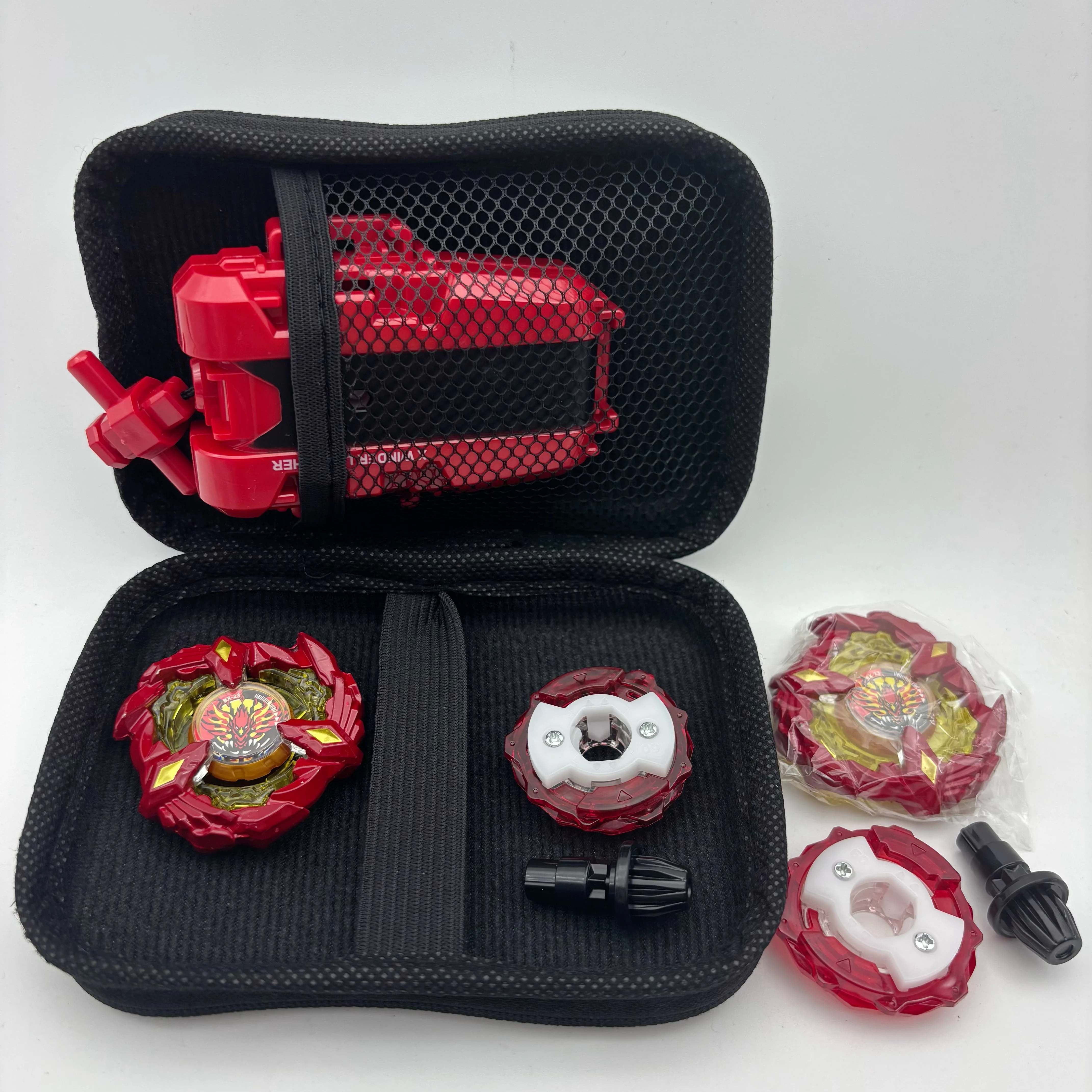 

Phoenix Wing BX23 BX00-1 BX01A 9-80DB CX-04-01 CX07 CX08 Starter Set with Launcher & Case - Battle Spinning Top Toy