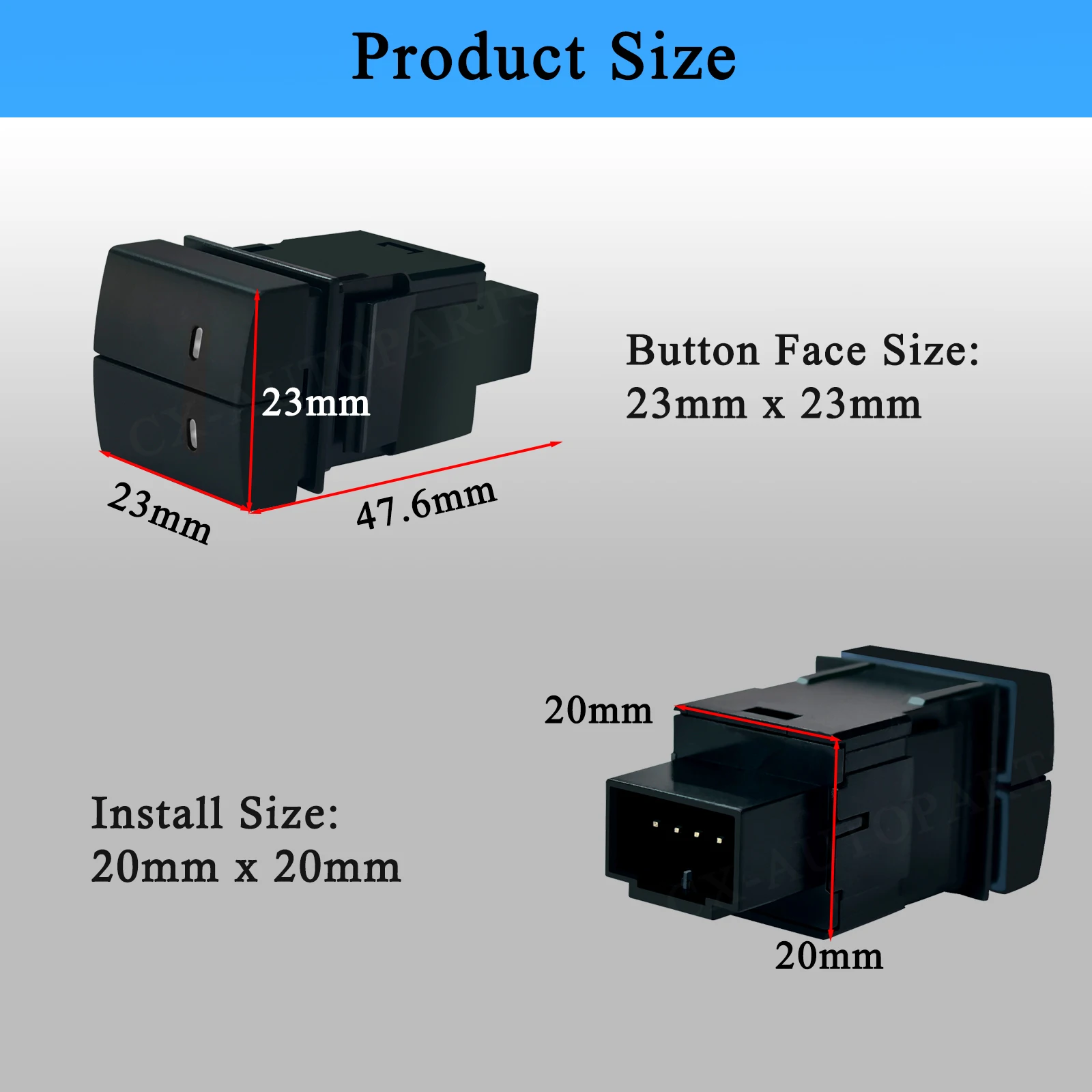 12 فولت المزدوج زر الطاقة المحرك Led أضواء دفع التبديل على إيقاف التبديل لتويوتا كورولا 4 عداء هايس برادو كامري لاندكروزر RAV4 #4