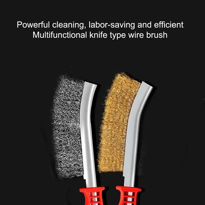 stainless Steel Wire Brush with Handle High Density Dangling Wire Brush with Metal Bristles Kitchen Space Saving Scrubber gadget