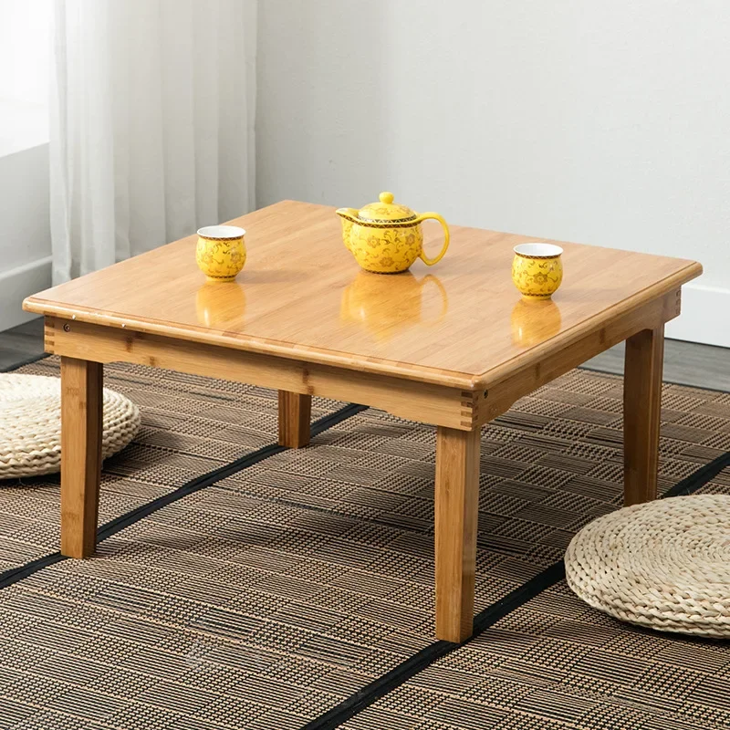 Household Nanzhu Foldable Square Kang Table Japanese Tatami Short Table Kang Shang Small Dining Table Coffee Table Manufacturer