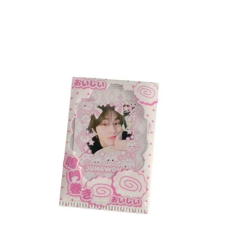 6Pcs/lot Cute Strawberry Panda Card Holder Korean Idol Card Protective Film Sleeves Photocard Collect Bag