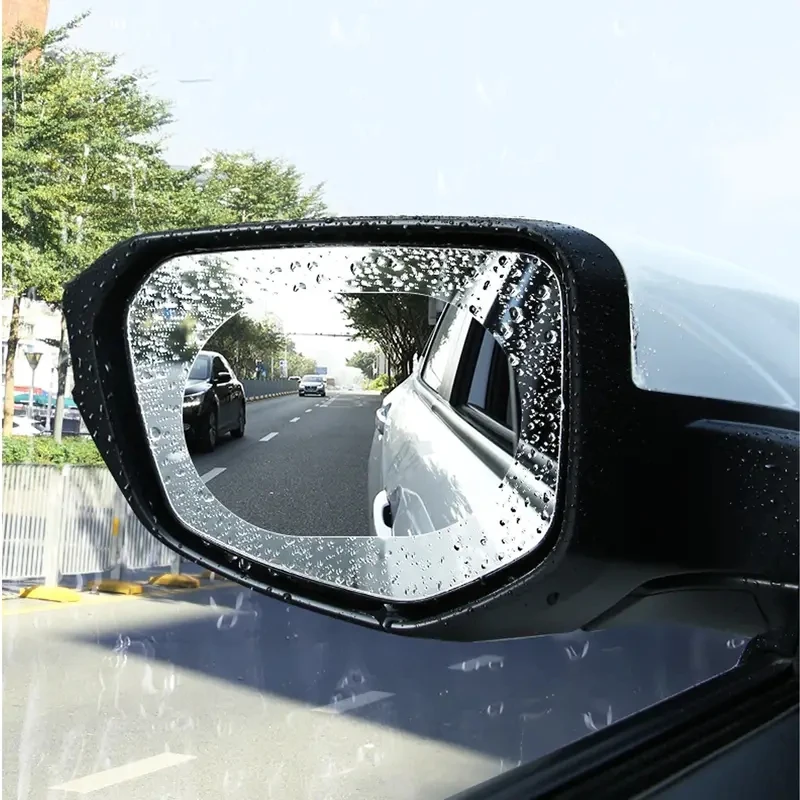 2pcs Car Rearview Mirror Rainproof Film,Full Screen Anti Fog,Waterproof Membrane,for Smooth Driving In Rainy And Foggy Weather