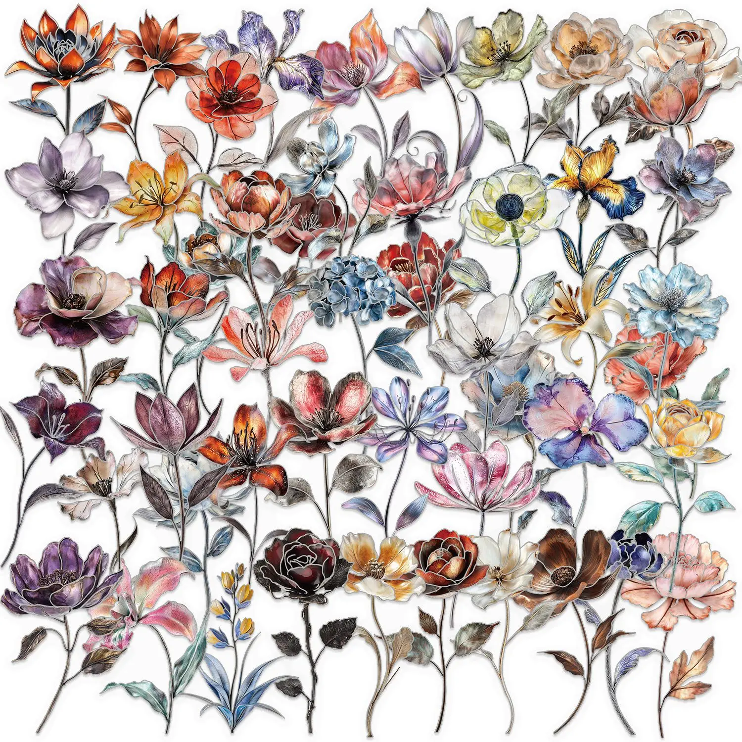 

50 шт. прозрачных ПЭТ-наклеек для горячего тиснения, декоративные стикеры для блокнотов, канцелярских товаров, компьютеров, праздничных подарков