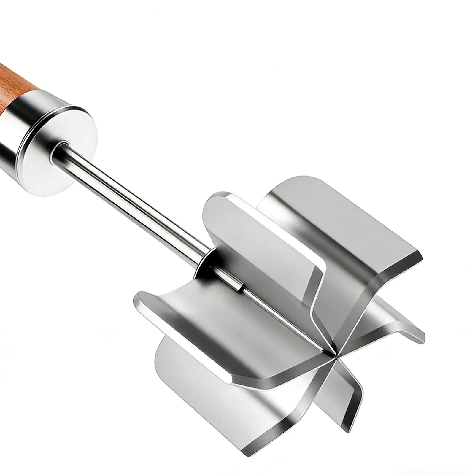 

Измельчитель мяса для гамбургера с деревянной ручкой, многофункциональная толкушка для еды для кухни, общественного питания, домашнего мяса, овощей, картофеля