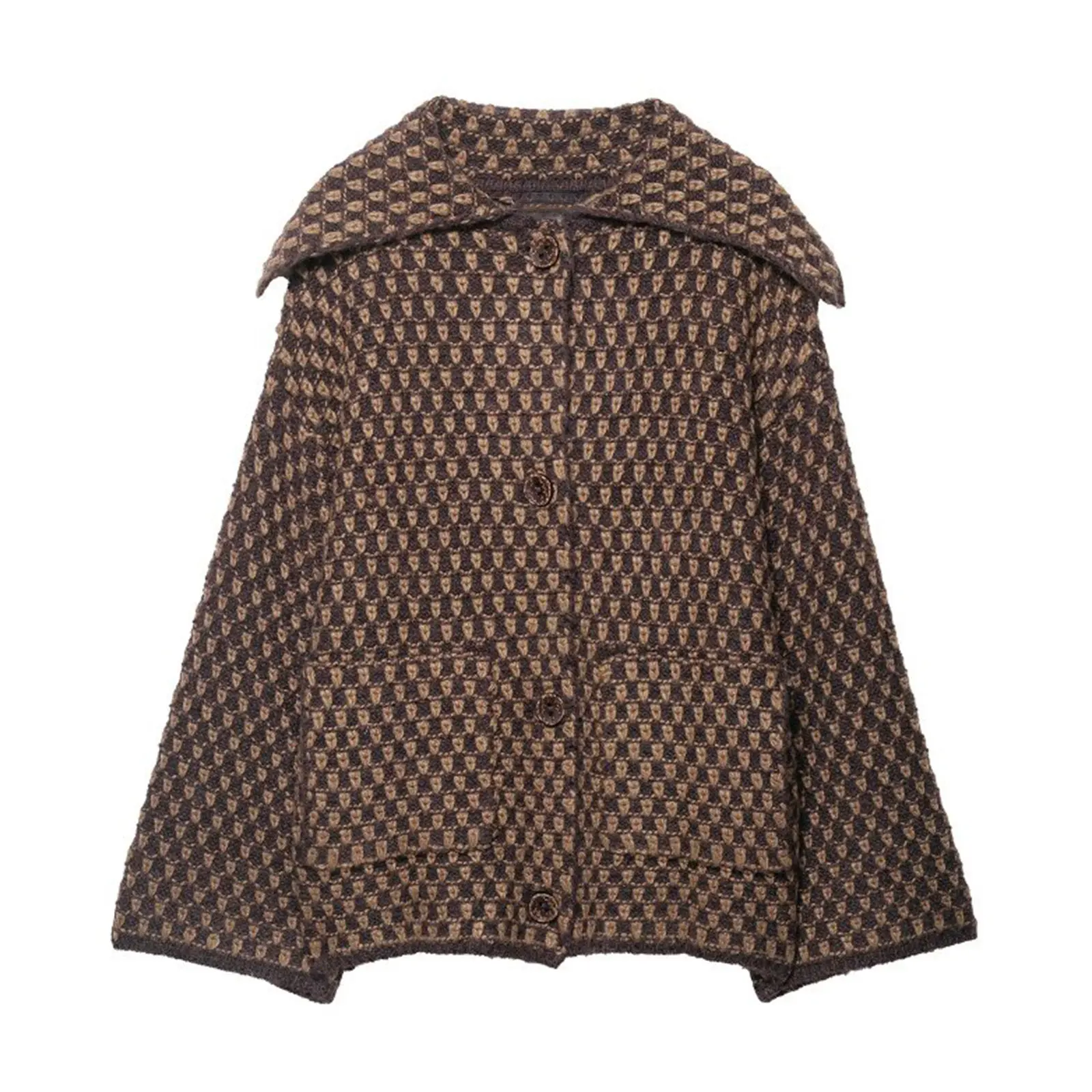 HH 2026 Lentejas voor Dames, Losse Casual Gebreide Cardigan, Rever, Enkelborst, Lange Mouwen, Truijas, High Street Top - afbeelding 1