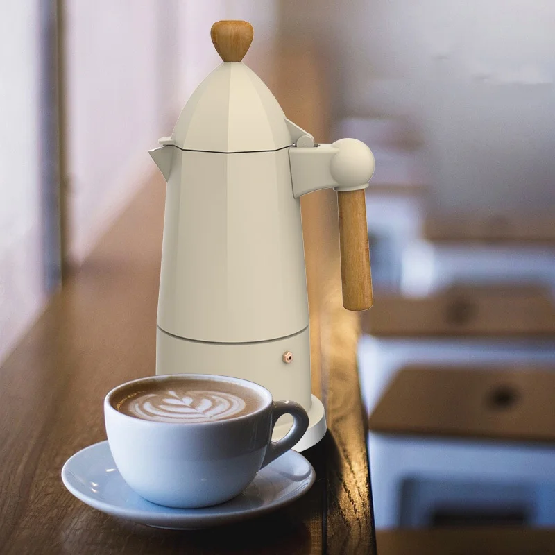 

Moka Pot Wood Grain Handle Coffee Pot Classic Home Simple Coffee Making Utensil