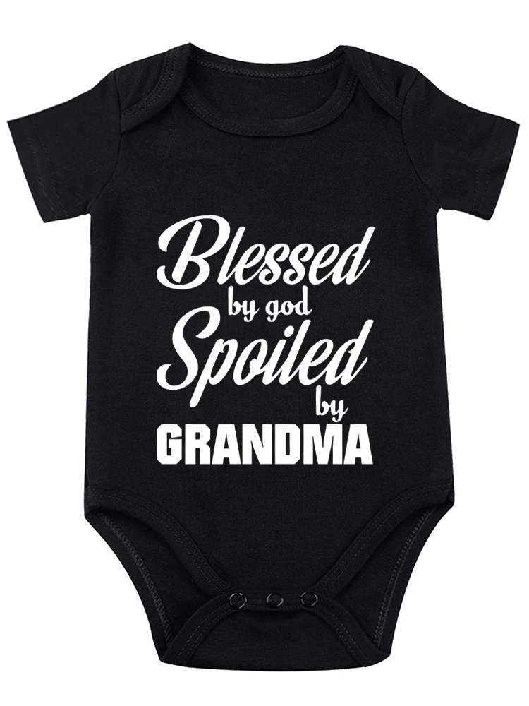 Blessed By God, Spoiled By Grandma Funny Baby onesie Baby Bodysuit Cute Girl Newborn Apparel Baby Boy Clothes