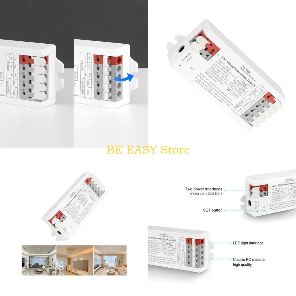 

E28F Контроллер светодиодных лент 2,4 ГГц 2 в 1 Диммеры Контроллер яркости освещения с регулируемой яркостью