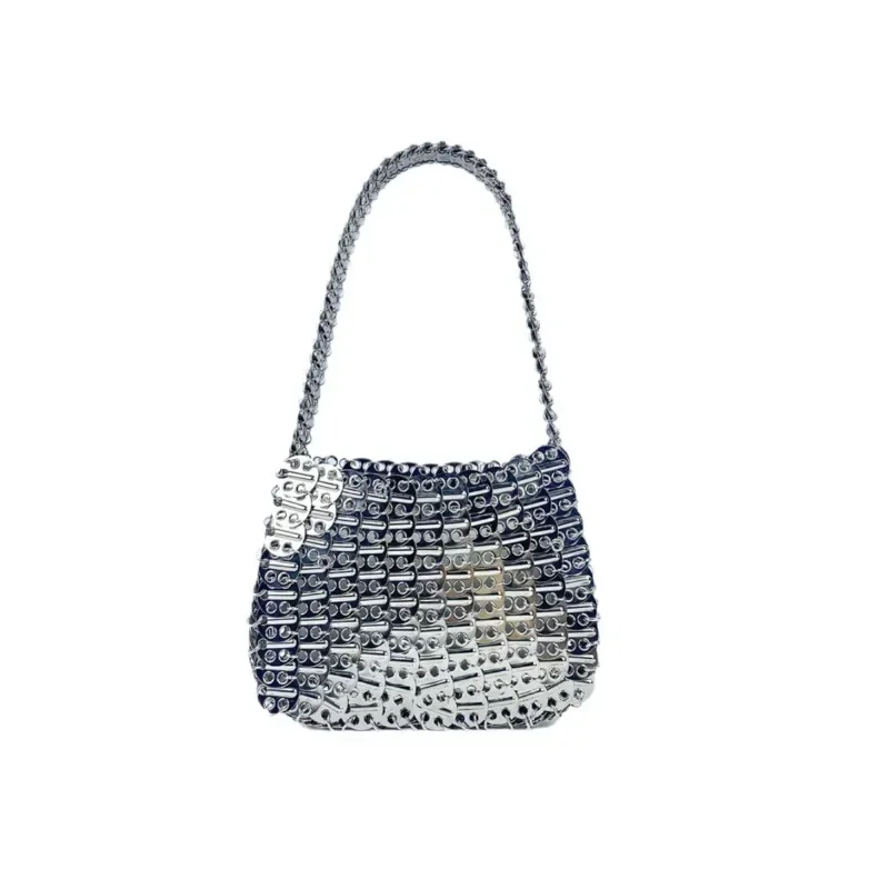 

Trend Silver Metal Hand-woven Bag Luxury Design Women's Evening Bag Vintage Wedding Party Clutch Bag Sac A Main Femme