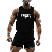 Men's crew neck vest fitness training Breathable comfortable loose outdoor sports four seasons simple print quick drying