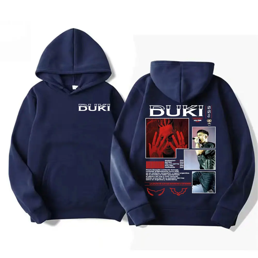 Rapper Duki Ameri A.D.A Tour Album 2024 Hoodie Fashion Hip Hop Punk Vintage Sweatshirt Men Women Autumn/Winter Oversized Hoodies