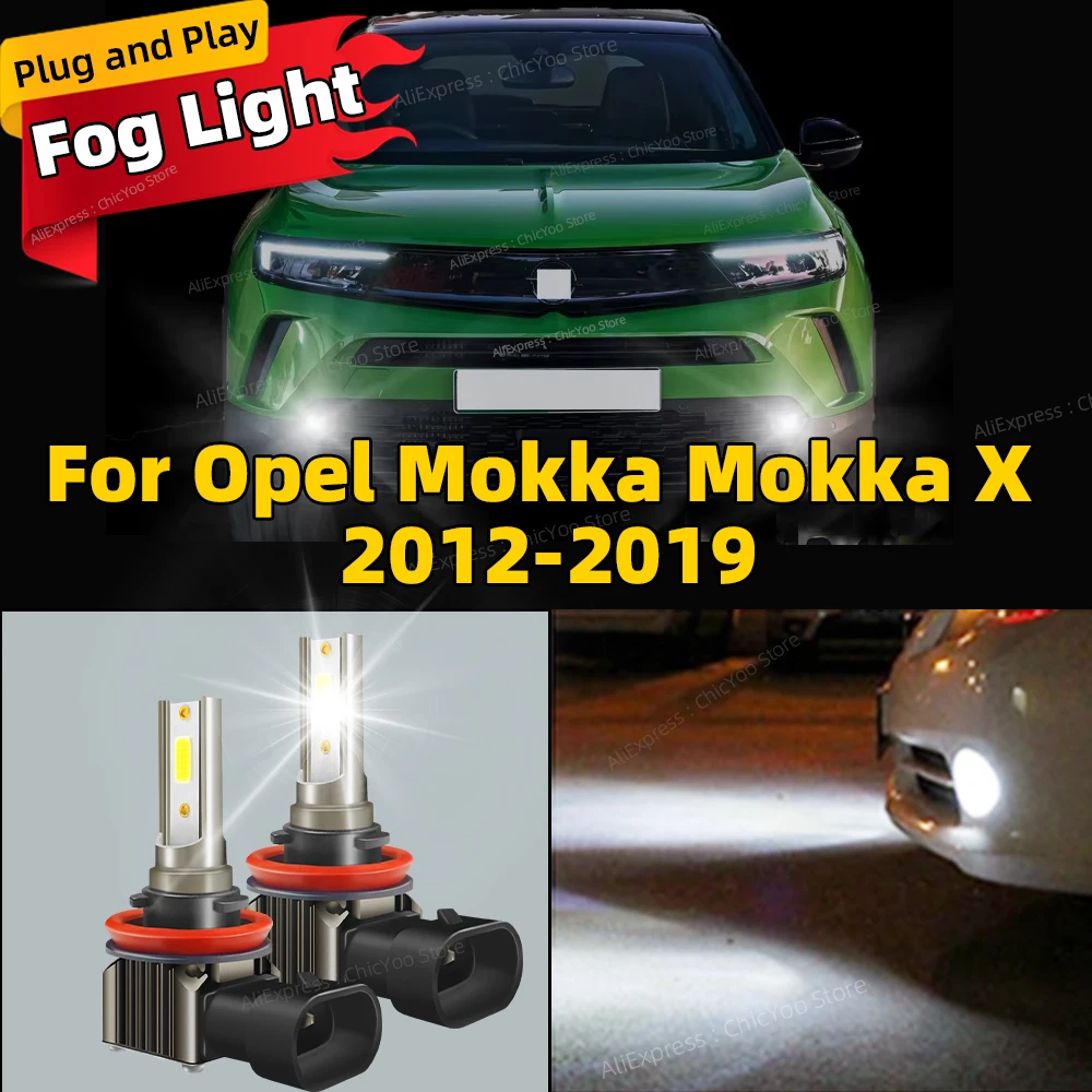 

6000K Front Fog Light 2pcs LED Bulb Accessories Lamp 80W For Opel Mokka Mokka X 2012 2013 2014 2015 2016 2017 2018 2019