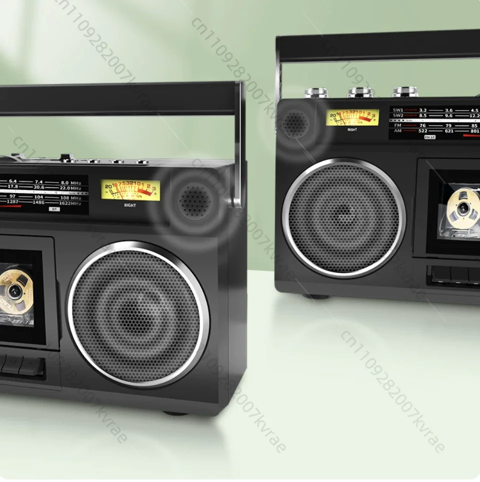 Vintage Tape Recorder Cassette Quad Speaker Stereo Old Man Student Bluetooth Full Band Radio