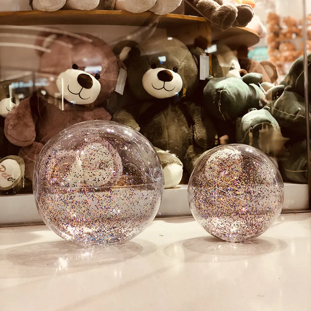 

Надувной пляжный мяч с блестками и пайетками, 16 дюймов, для детей, безопасный, легко надувается, для бассейна, сада, пляжа, дня рождения