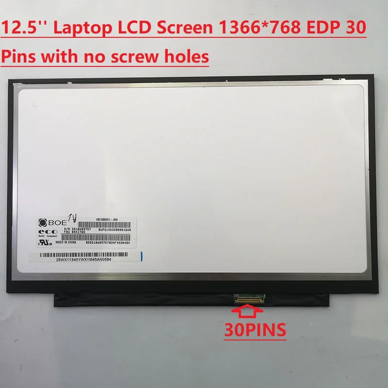 12.5 INCH LAPTOP M125NWN1 R0 R1 LP125WH2 TPH1 HB125WX1-200 B125XTN01.0 EDP 30pin Matrix LCD LED SCREEN