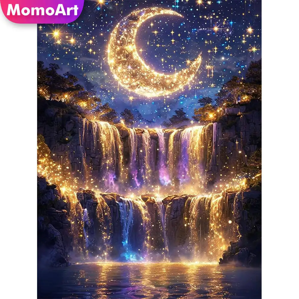 Momoart Katze Diamant Malerei Tier bunte Diamant Mosaik Bild Strass Mond Wand Dekor