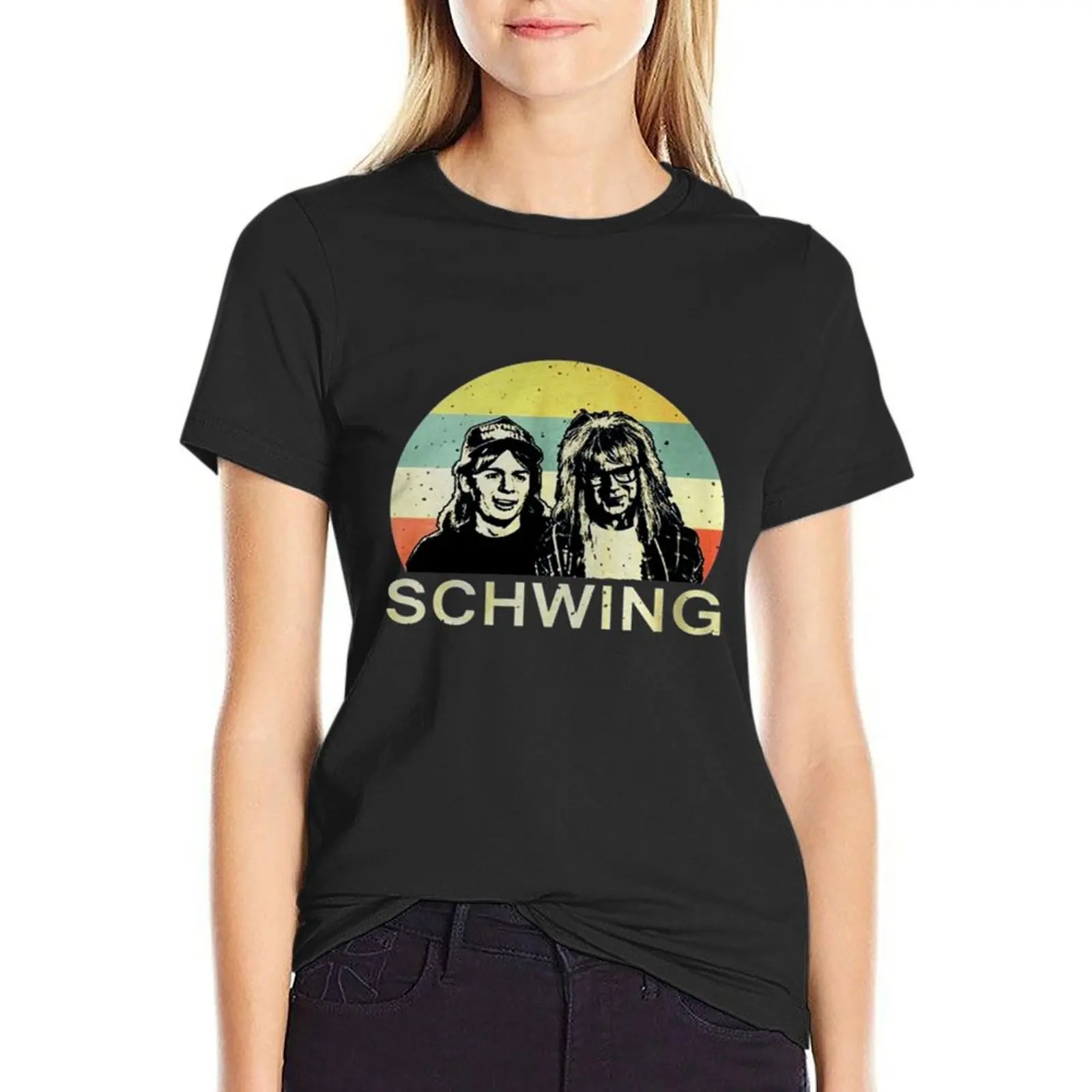 

Wayne's World Schwing vintage shirt T-Shirt sports fans funnys sublime t shirts for Women