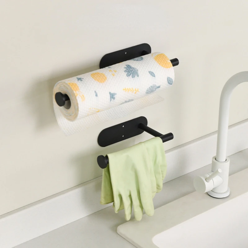 Kitchen Tissue Rack Punch-free Wall Hanging Paper Roller Retractable Home Kitchen Accessories Disposable Paper tissue For Rack