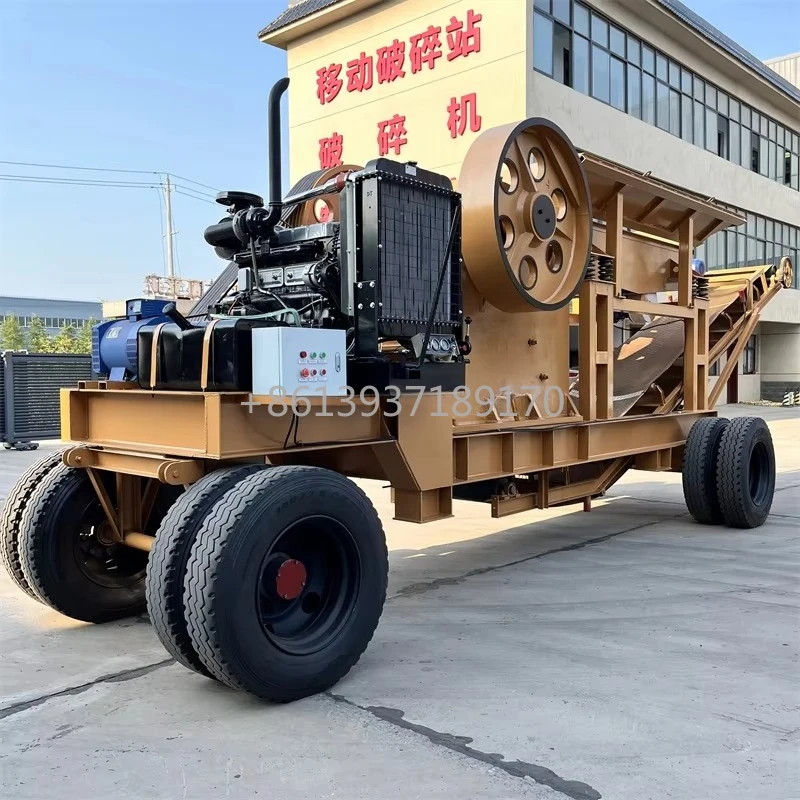 Construction Waste Crusher PE500X750 Heavy Duty Mobile Jaw Crusher Used for Ore Mining Jaw Crusher with Feeder