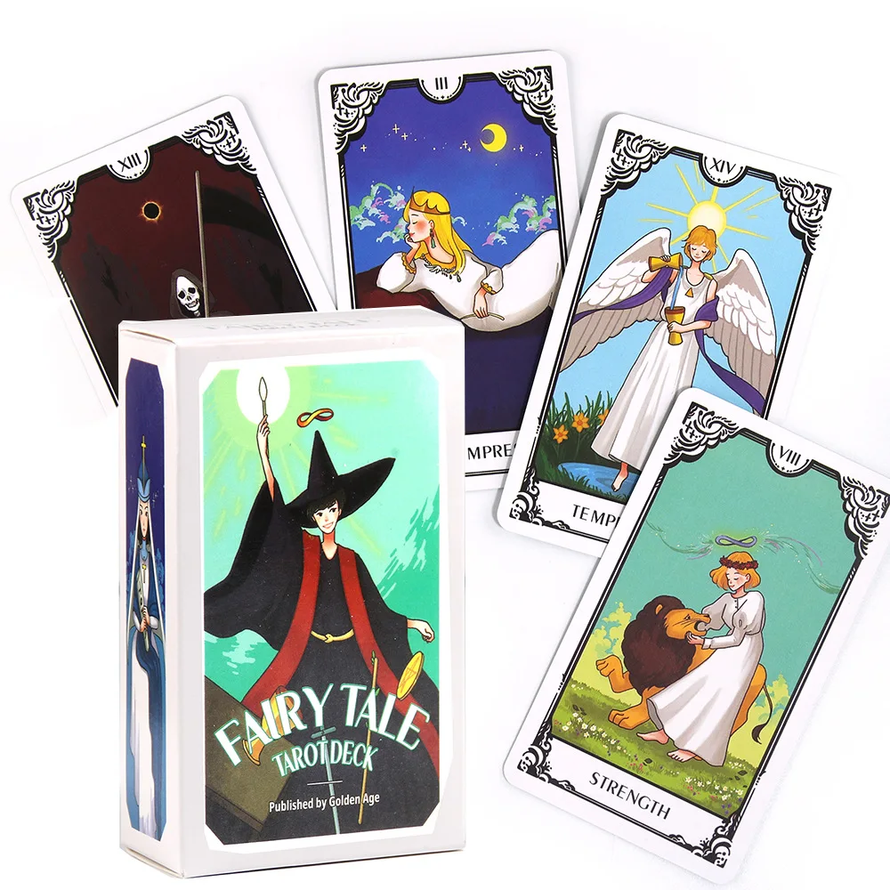 Fairy Tale Tarot Deck for Beginners Guidebook Set 78-Cards 6-Extra Court Cards of Cute Animals Card Game Set