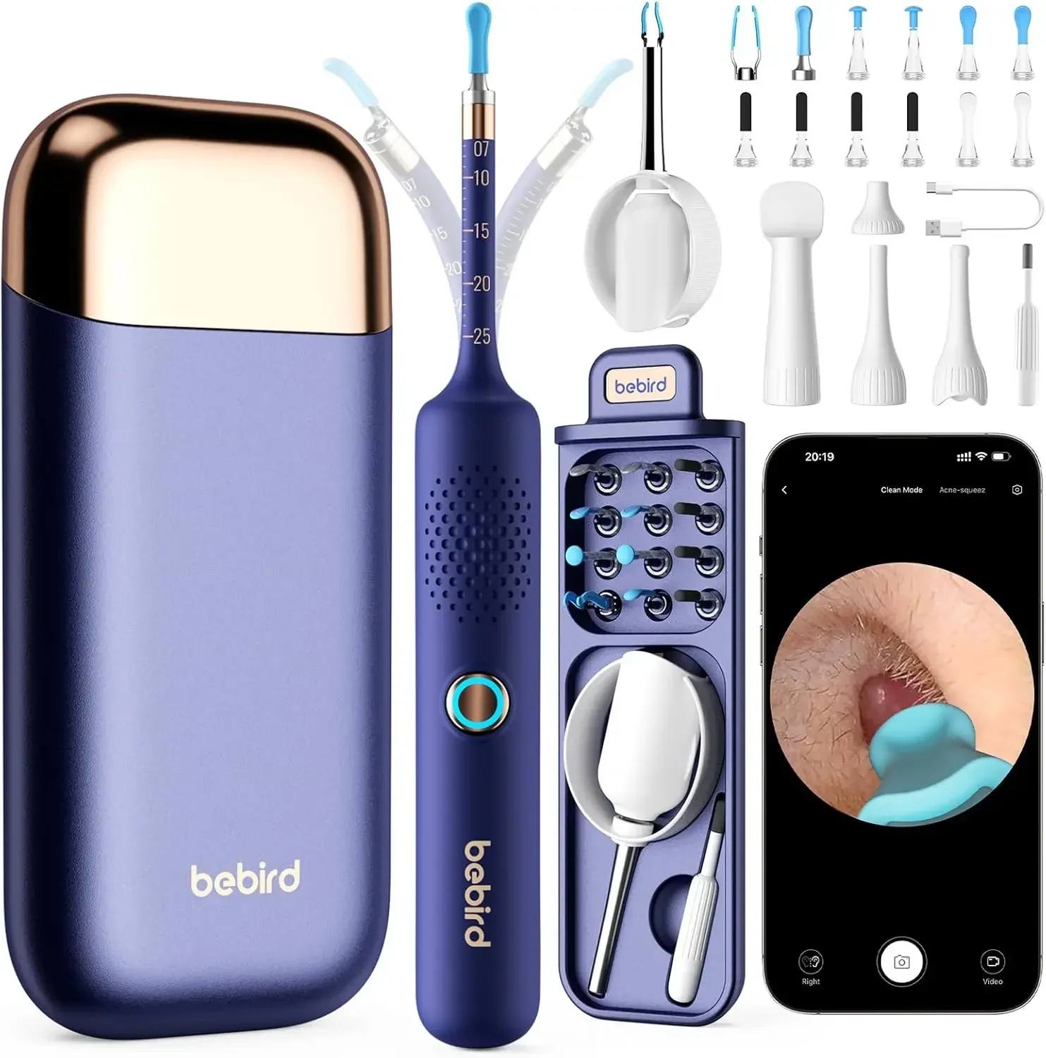 

BEBIRD Гибкий инструмент для удаления ушной серы с камерой, беспроводная умная визуальная чистка ушей, очиститель ушной серы для влажных и сухих ушей
