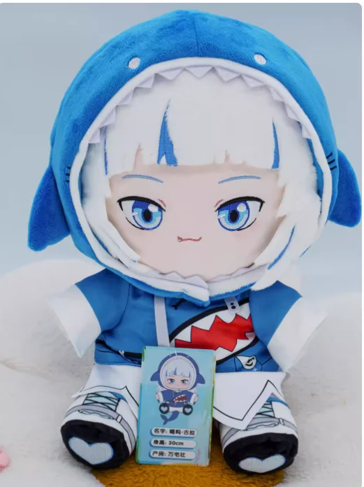 

30cm Anime Gawr Gura Doll Cosplay Cartoon Soft Body Change Clothes Pillow Adorable Game Xmas GiftCartoon Soft Body