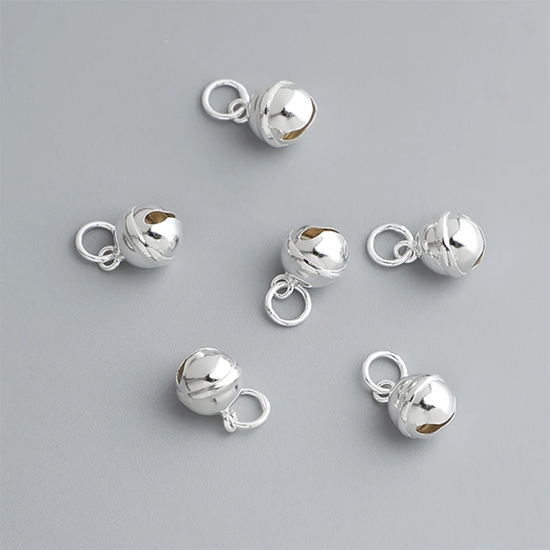

1pc 925 Sterling Silver Ringing Jingle Bells 8.5x6.3mm Adults/Children Decor Silver Charms/Pendants DIY Jewelry Bracelets Bangle