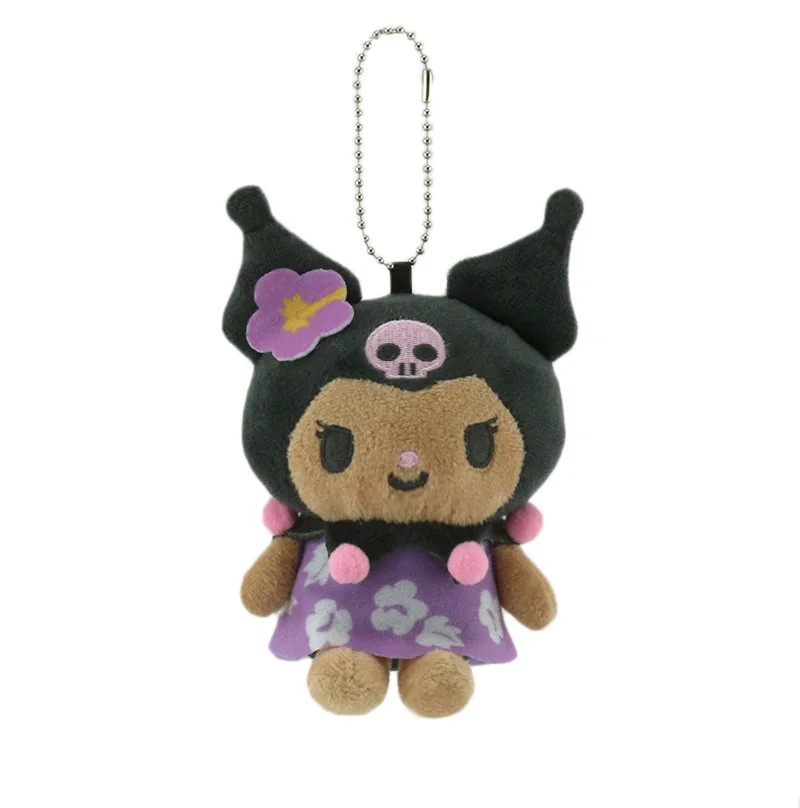 พวงกุญแจตุ๊กตาขนฟูสีดำลายฮาวาย ขนาด 13 ซม. ตัวละครอนิเมะ เฮลโล คิตตี้ มายเมโลดี้ คุโรมิ น่ารัก เหมาะสำหรับตกแต่งกระเป๋าเรียน ของขวัญ