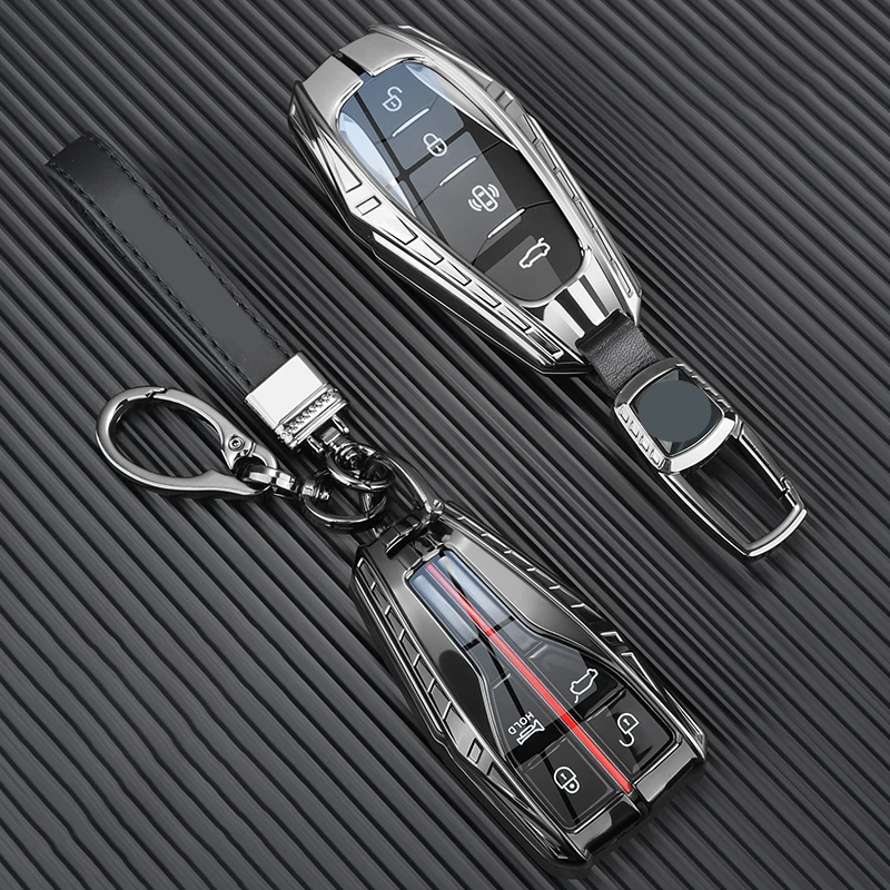 Metal Car Remote Key Cover Case Holder Shell Bag Chain Styling Fob For Hongqi HS5 HS7 H9 H5 E-HS9 H6 HQ9 HongQi Accessories 2024