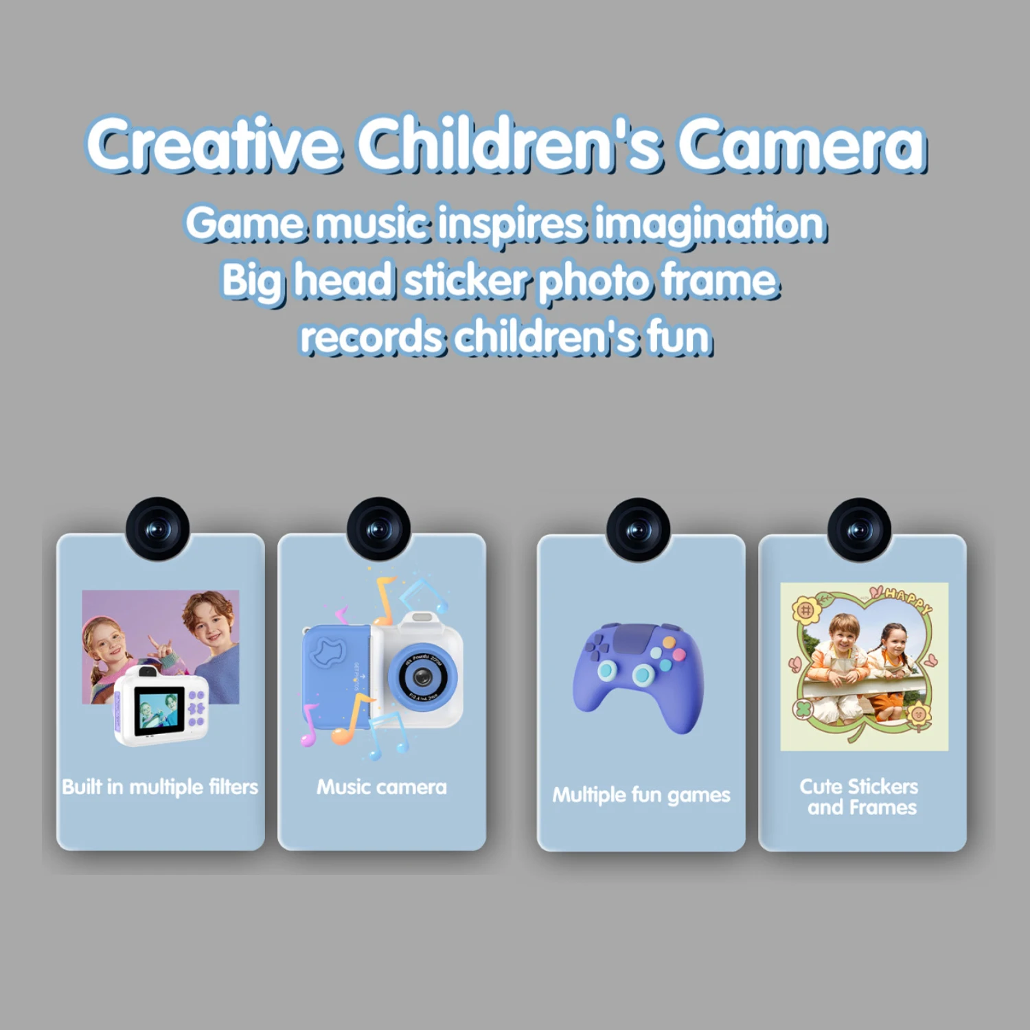 Appareil Photo pour enfants, impression instantanée, double objectif, enregistrement vidéo, Photo, impression thermique, Mini appareil Photo numérique avec carte 32G