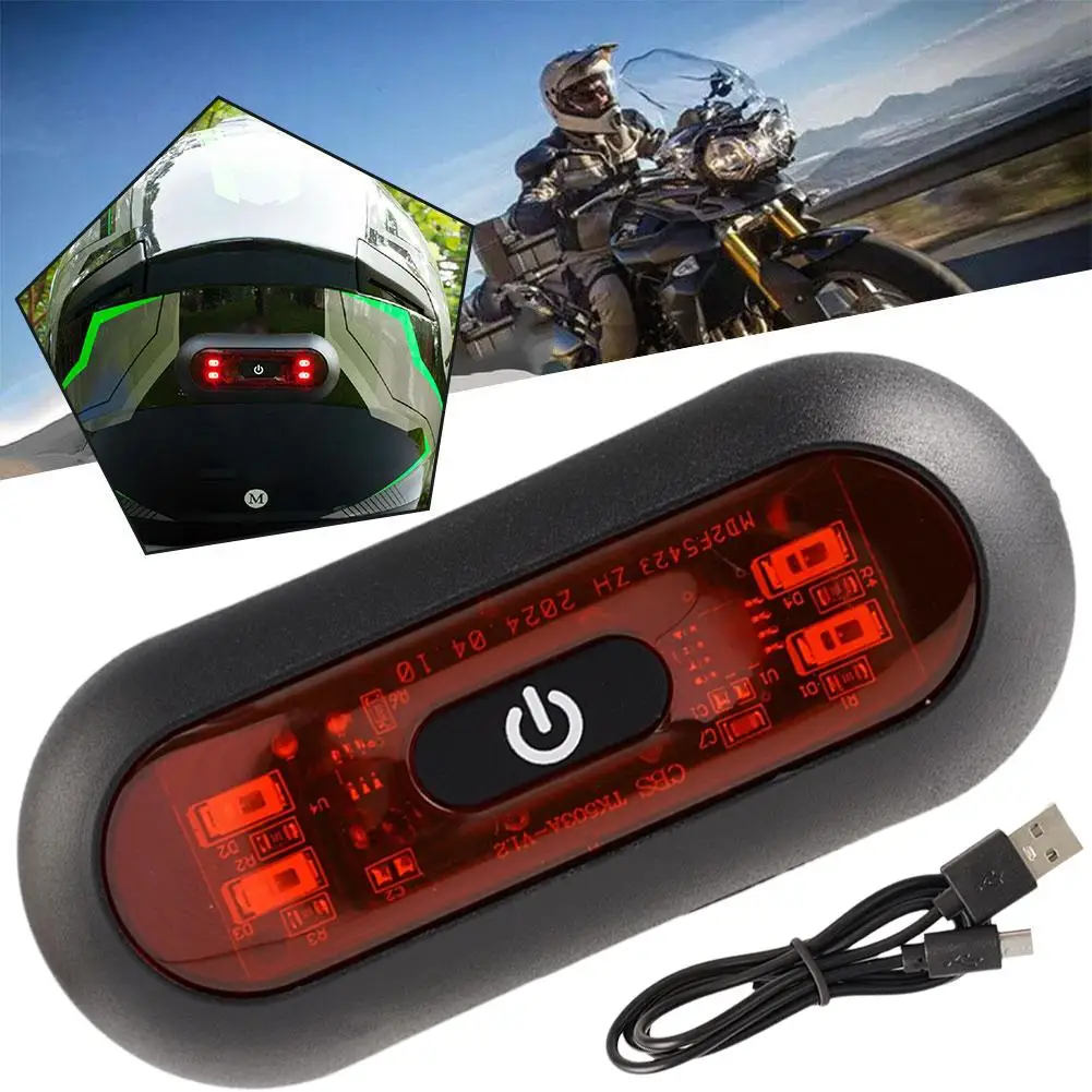 LED Helmet Strobe Light Motorcycle Bicycle Helmet Flash Taillight Night Running Safety Warning Lamp  Easy Install Cycling Access