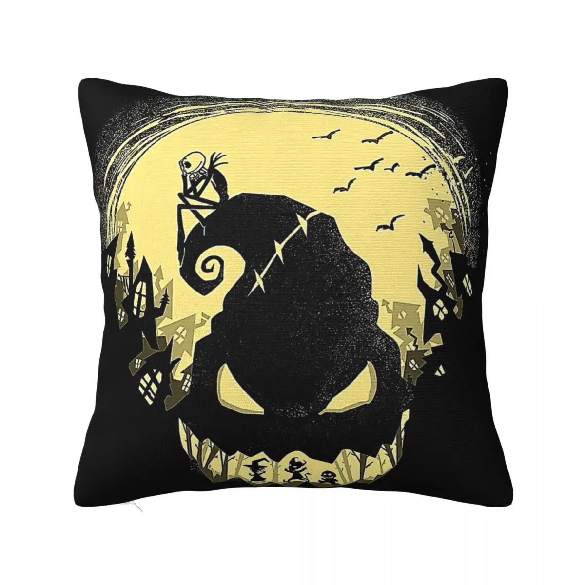 Halloween Jack's Nightmare Square Pillow Square Pillow White Square pillow