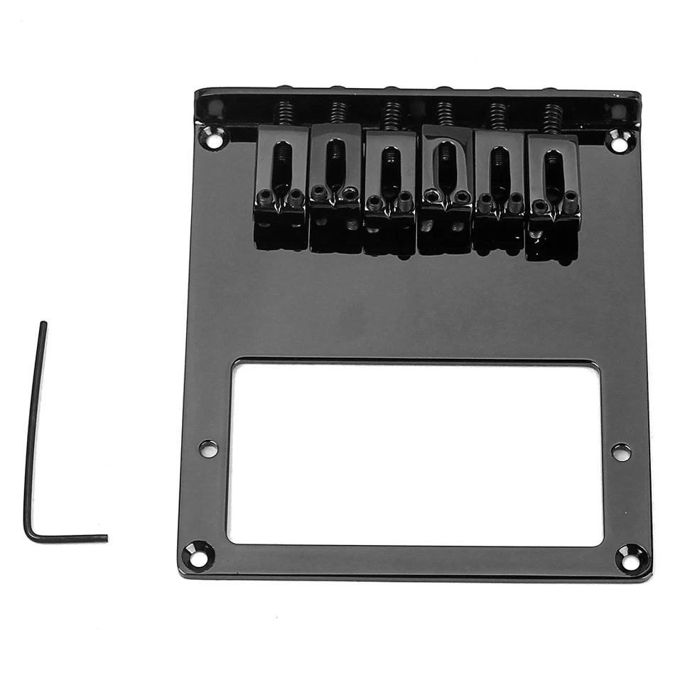 6 Saddle Tele Bridge Tailpiece Tele Humbucker TL Guitar Bridge for Telecaster Guitar Black