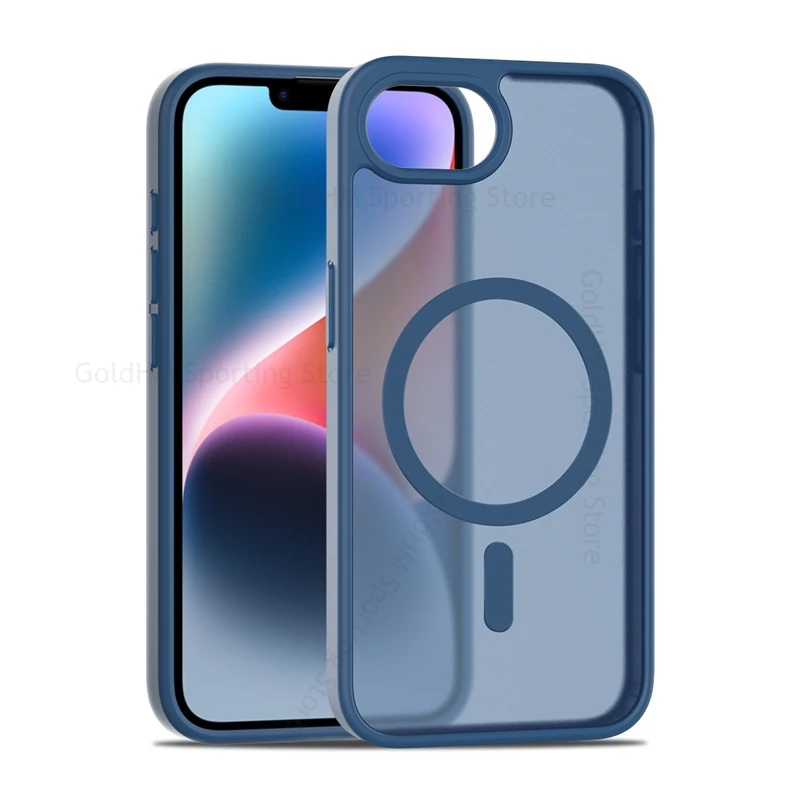 

For Magsafe Matte Magnetic Case For iPhone 16e 15 Pro Max Wireless Charger Frosted Tough PC Cover For Apple 16 15 14 13 Pro Max