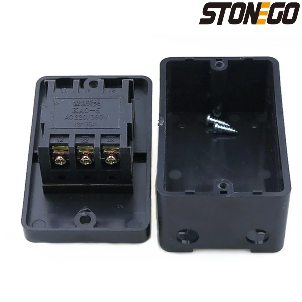 STONEGO 220V/380V 10A Switch Waterproof Pushbutton Switch Push Button ON Self-locking OFF Automatic Reset Electrical Equipment