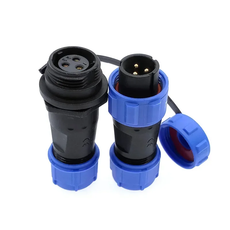 SP13/SP17/SP21 Waterproof Aviation Plug Male Female Connector 2/3/4/5/6/7/9 Pin Panel Mount Docking Aviation Plug Socket 5