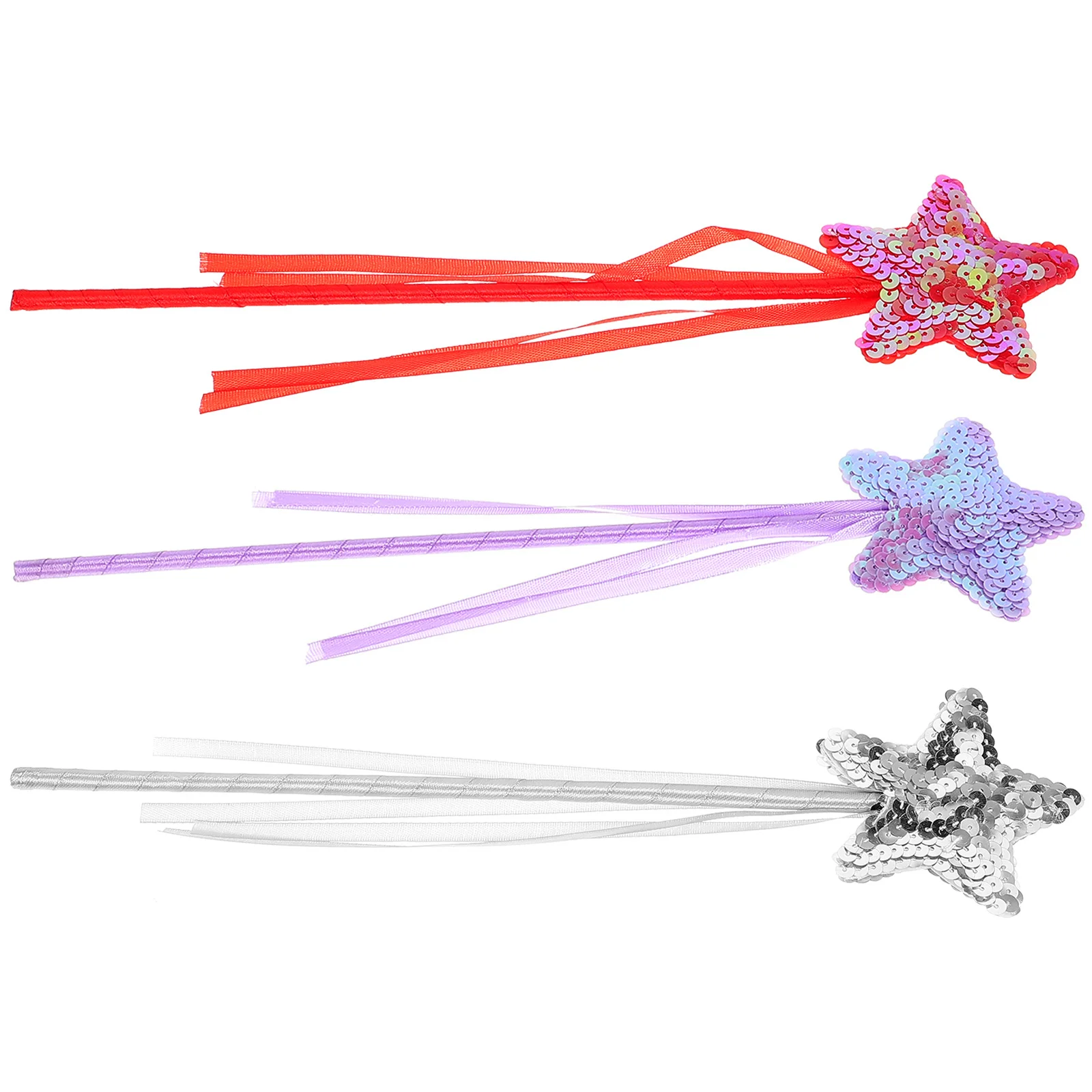 

3Pcs Star Fairy Wand Prop Shiny Stick for Kids Party Favors Stage Costume Dance Photography Decoration