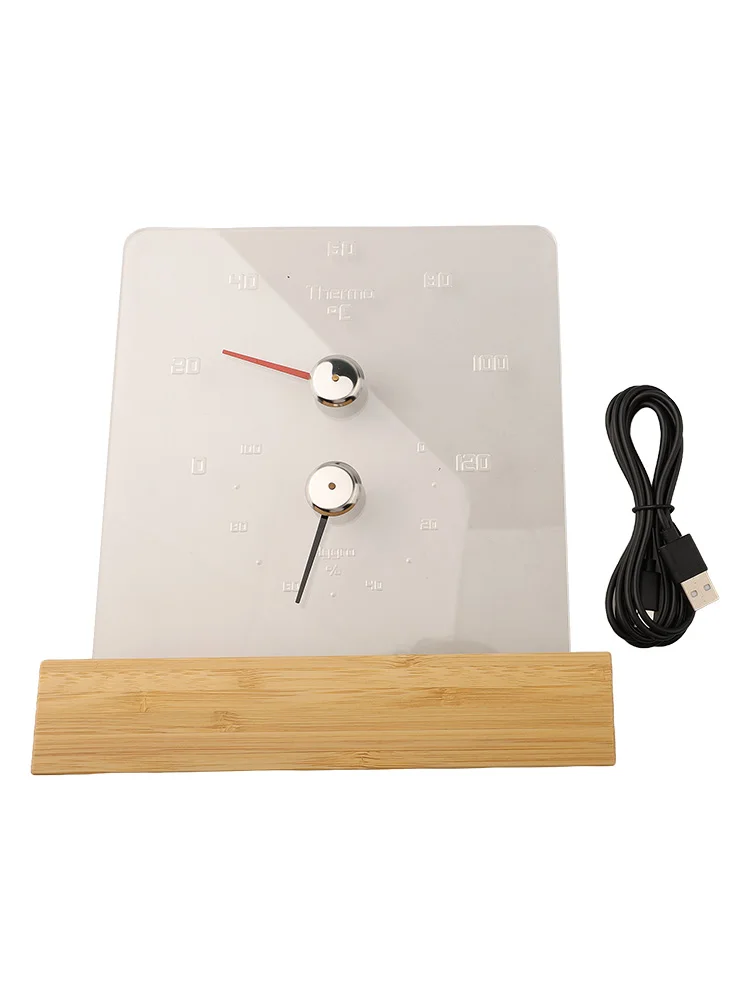 For Home Use Atmosphere Lamp Hygrometer Sauna Experience 20.5*4*22cm Transparent Acrylic Light-transmitting Plate 0 100