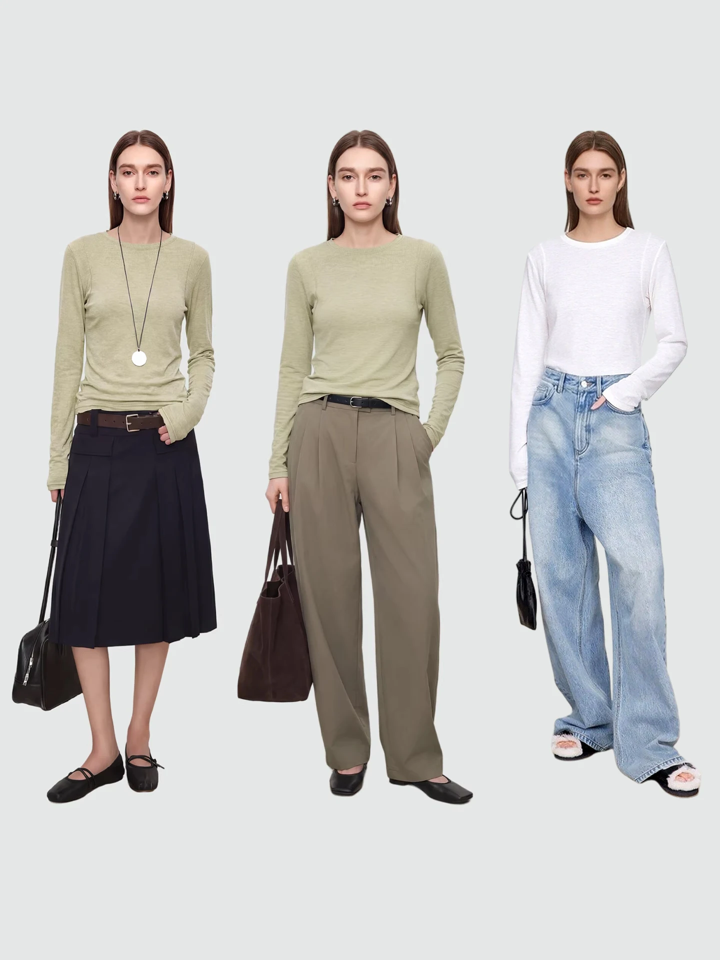 

SueM Deconstructed Design Long Sve T-irt Women's Casual Sle Lyocell Wool Base Layer irt Sve Cage Split Slimming