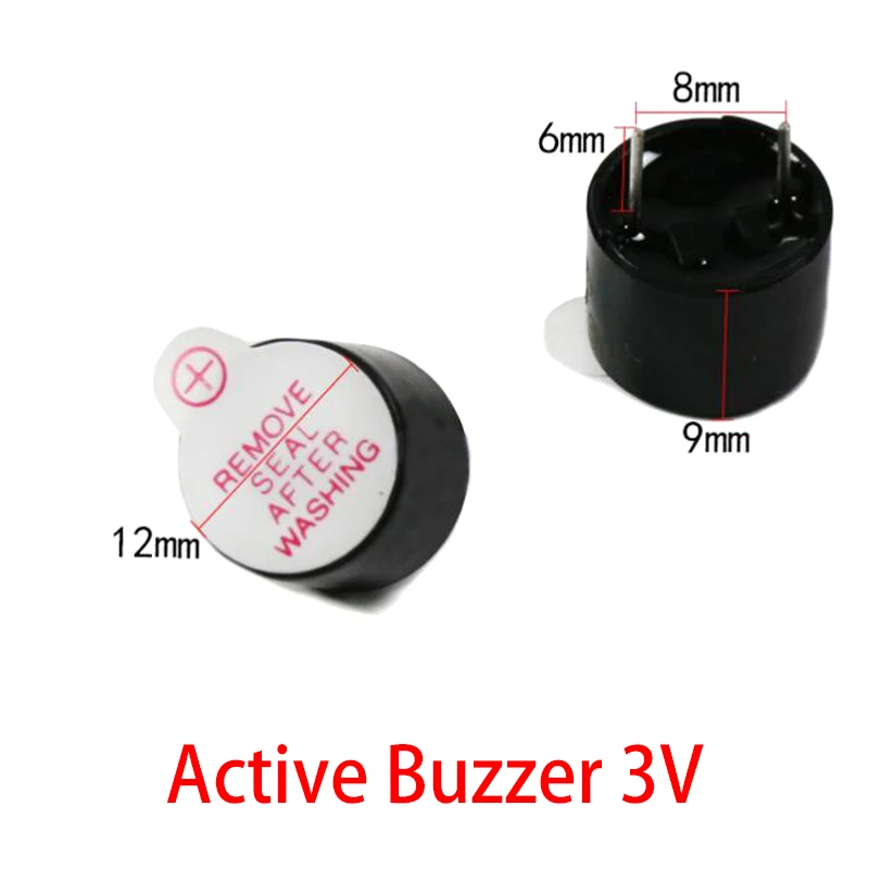 Zumbador activo magnético para Arduino, tono de pitido continuo de 12x9,5mm, nuevo y Original, Mini altavoz de enchufe, 10 piezas, 3V, 5V, 12V