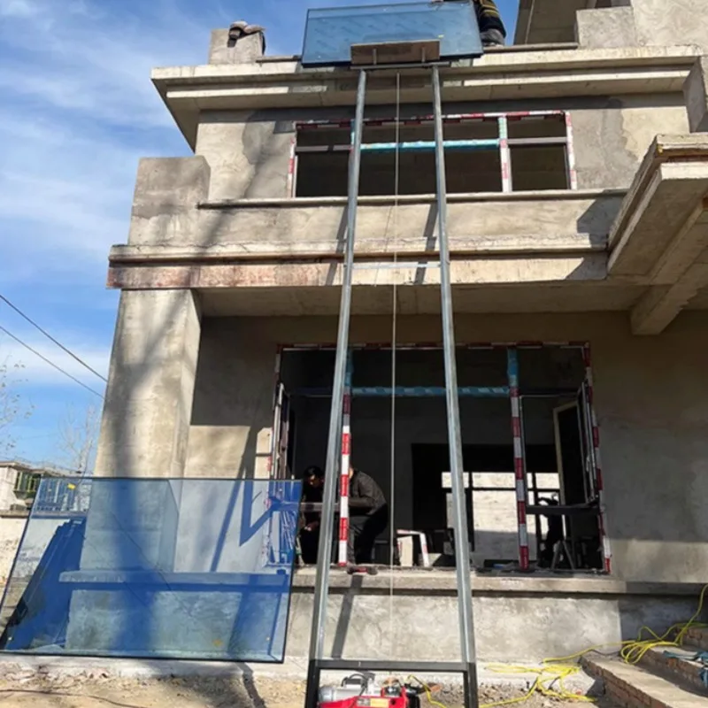 4-25m Solar Panel Lift Electric Small Glass Door Window Lift Elevator Mini Portable Material Hoist Brick Crane