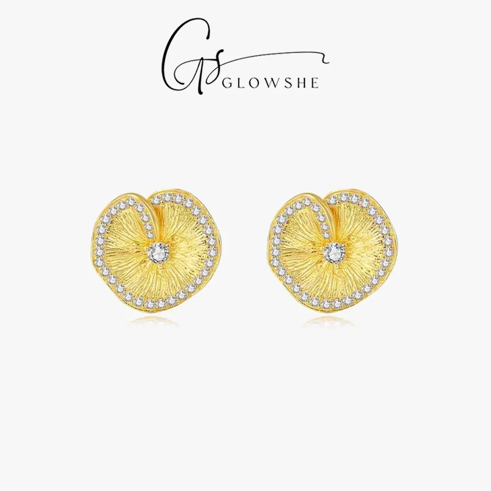 

Серьги-гвоздики Glowshe из стерлингового серебра 925 пробы с цирконием, геометрические, для свадьбы и банкета, креативные изысканные украшения, женские очаровательные серьги, подарок