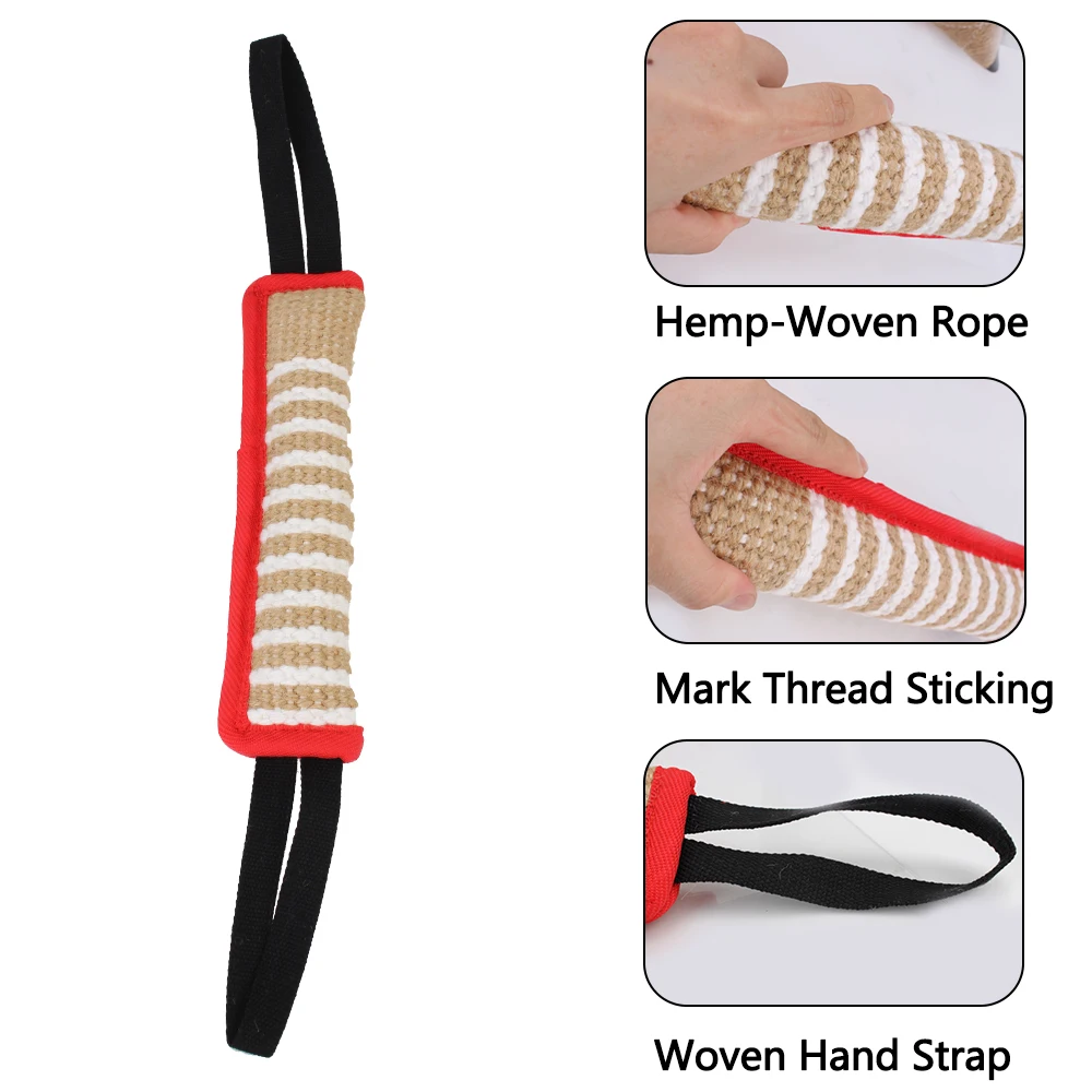 Dog Bite Stick Hemp Cloth Dog Training Pillow Bite Tug Dog Training Chewing Pet Toy With 2 Rope Handles