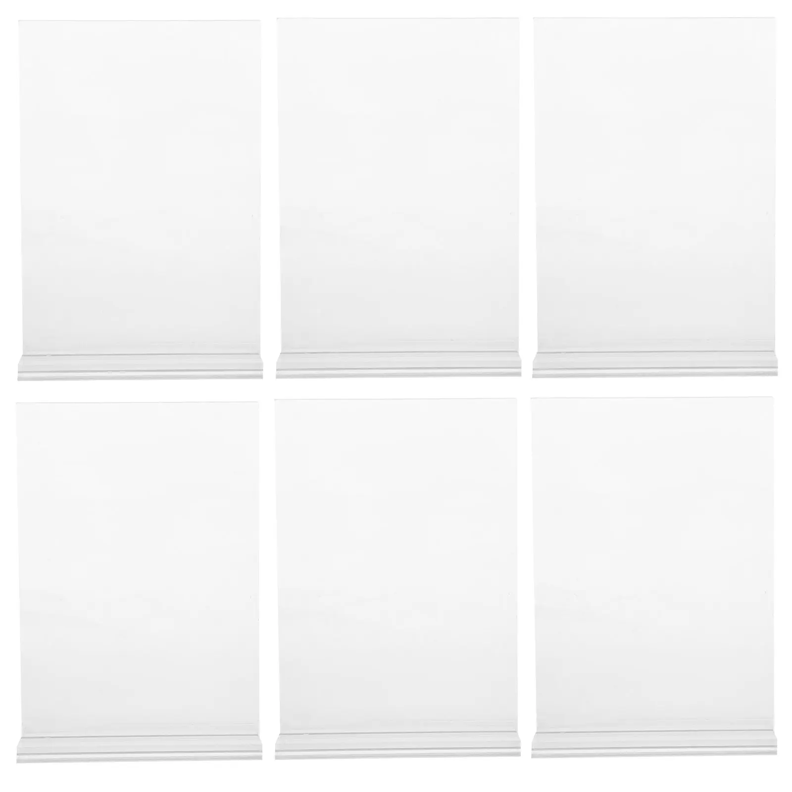 6Pcs Clear Acrylic Sign Holder Adjustable Angle Menu Display Stand for Tabletop Restaurant Cafe Office Business Card Greeting