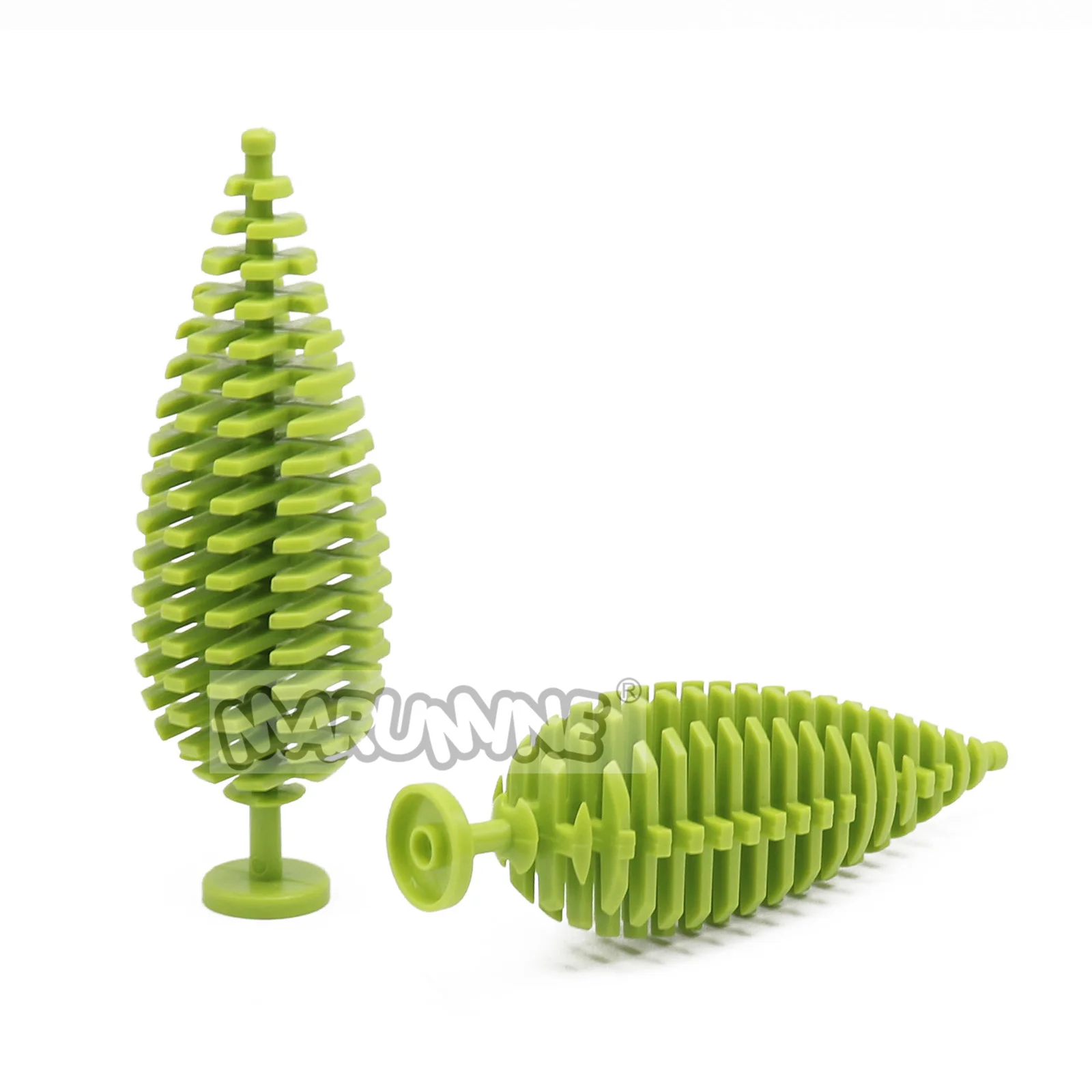 Marumine 6 STKS MOC Blokken Plant Boom Grenen Bouw Stad Straat Jungle Bouwstenen Onderdelen Accessoires 2435 3471 Compatibel