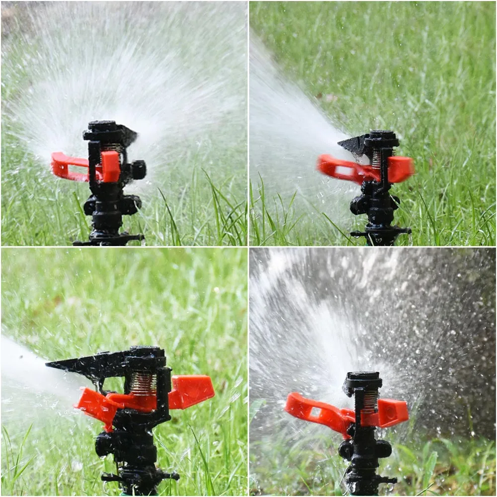 

Adjustable Garden Lawn Sprinkler Rocker Nozzles Holder Rotating Sprinkler Irrigation Watering With 1/2" 3/4" Hose Connector