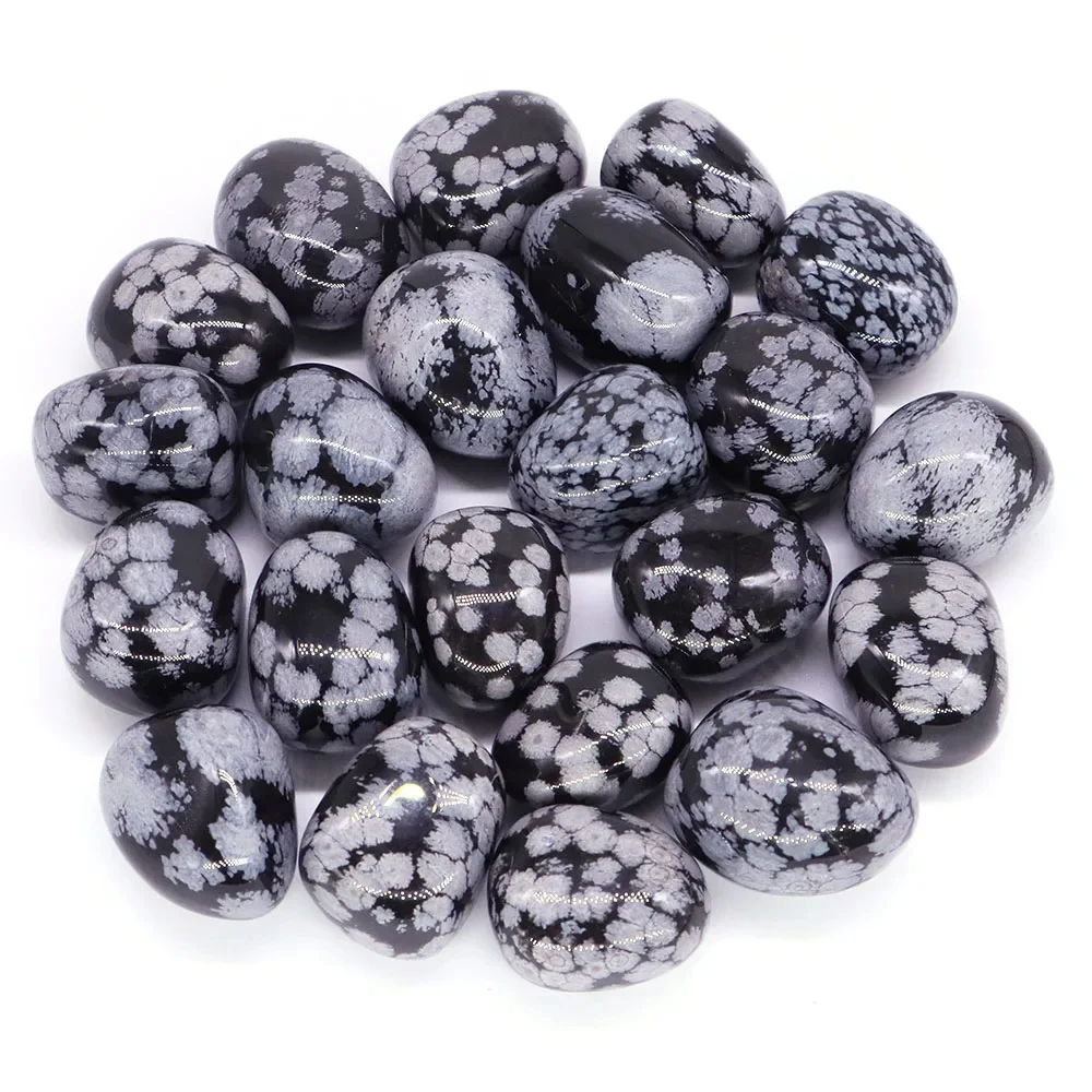 Natural Snowflake Obsidian Tumbled Stone Reiki Healing Crystal Aquarium Mineral Gemstone Decor Home Specimen Gems Ornament Gifts