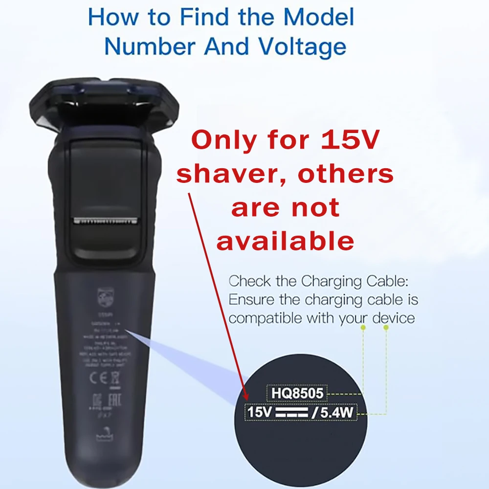 1pc Electric Shaver Charger For Philips Norelco HQ8505 Series 3000 5000 7000 9000 image 3